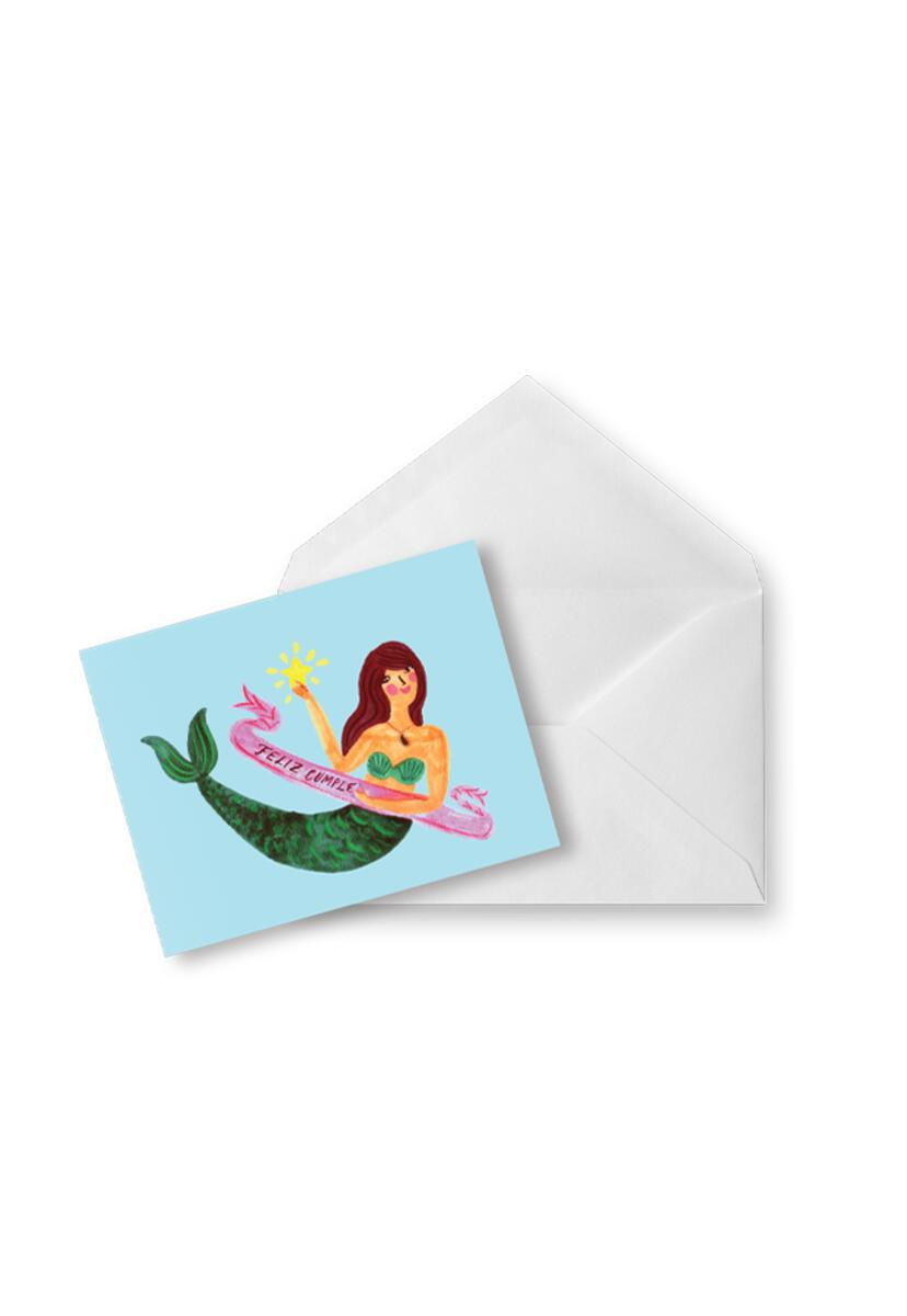 Tarjeta Feliz Cumple Sirena