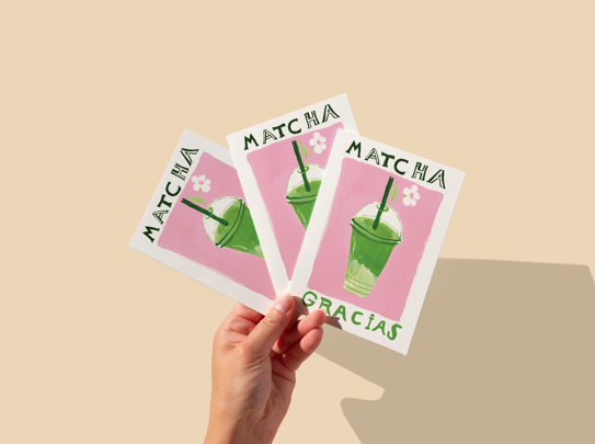 Tarjeta Matcha Gracias