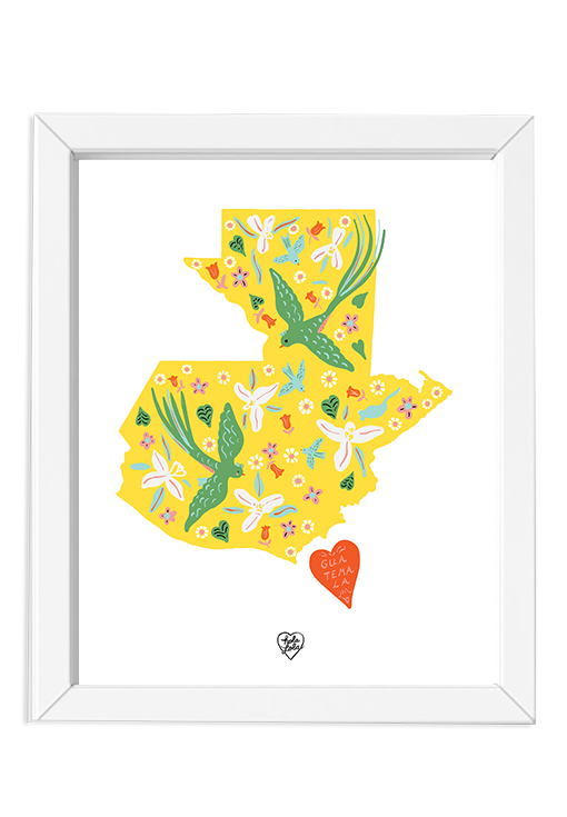 Guatemala Map Art Print