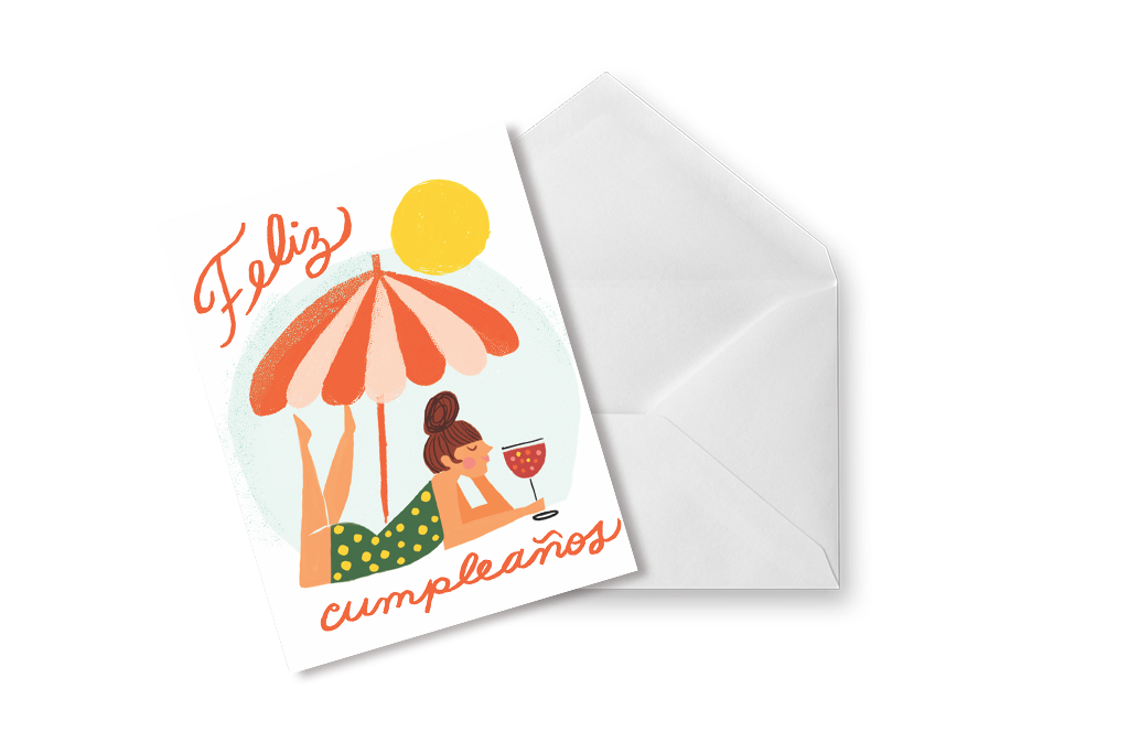 Tarjeta Feliz cumple bajo el sol