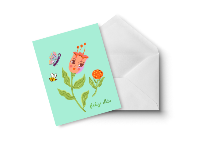 Tarjeta Feliz día Flor