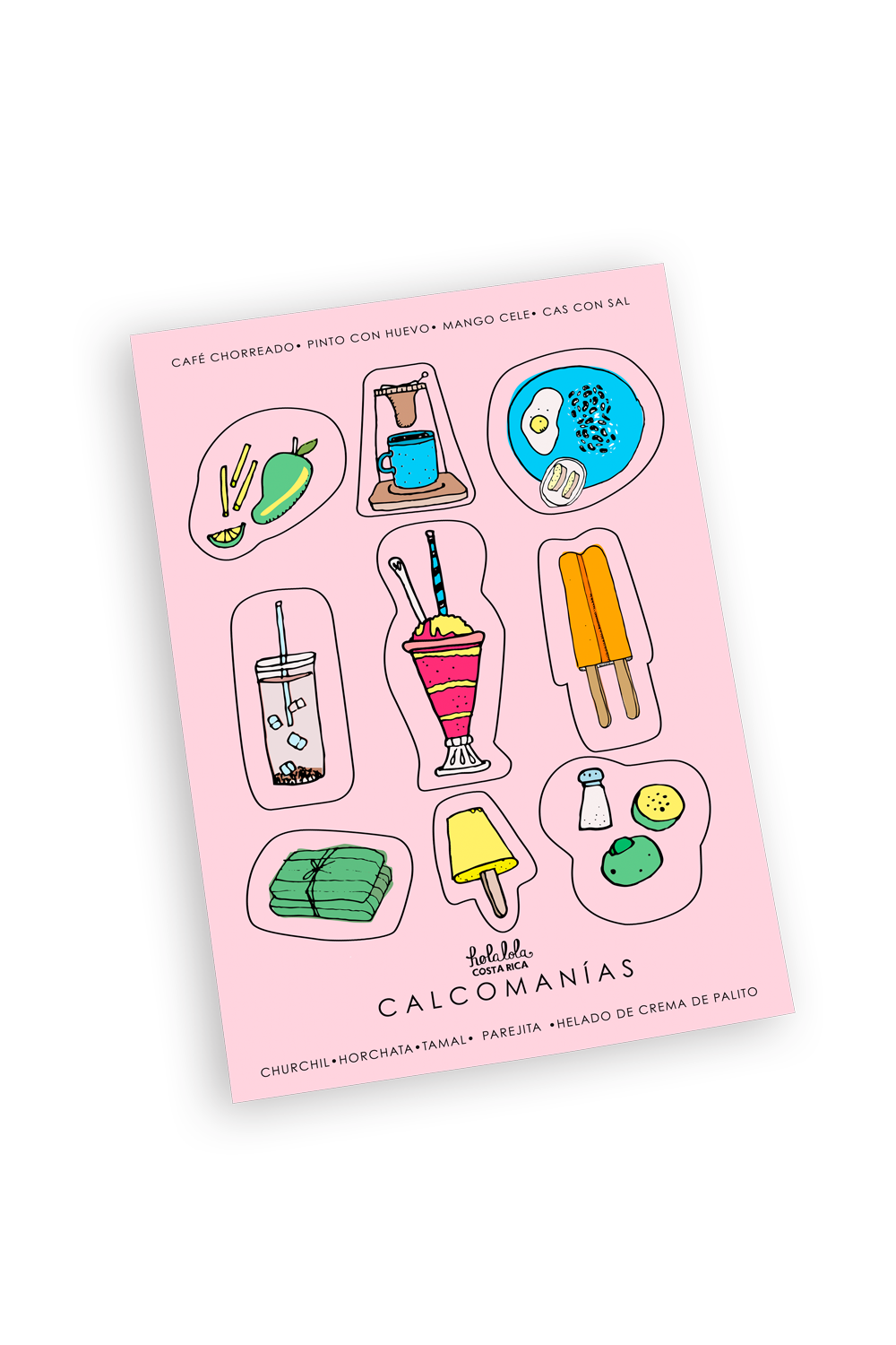 Costa Rica Foods Sticker Set