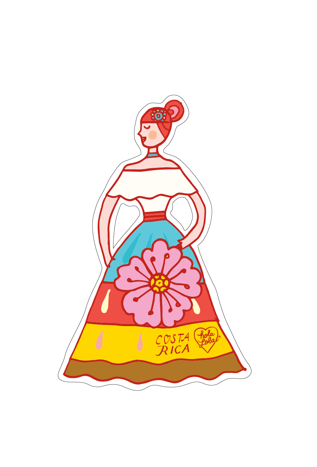 Chica Traje Típico Sticker