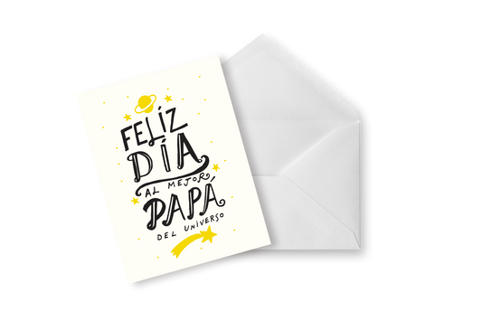 Tarjeta Feliz día al mejor papá del universo