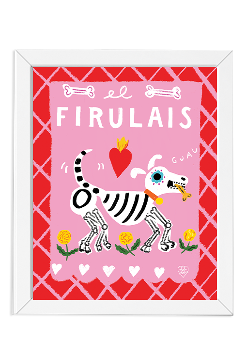 Firulais (Día de muertos México) Art Print