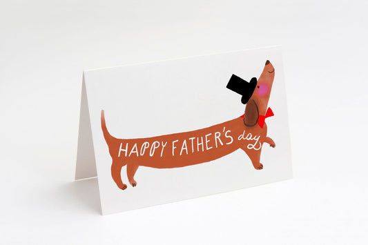 Tarjeta Feliz día del padre (Perrito Salchicha)