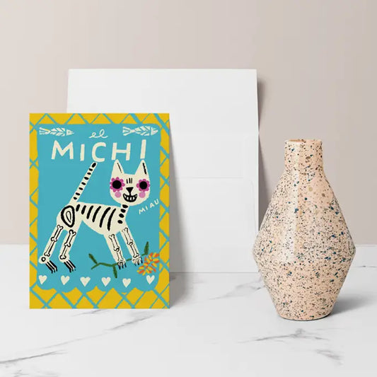 Tarjeta Los Michi (Día de muertos)