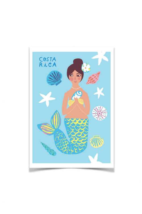 Sirena y el mar Postcard