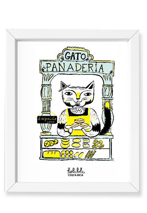 Baker's Cat Art Print