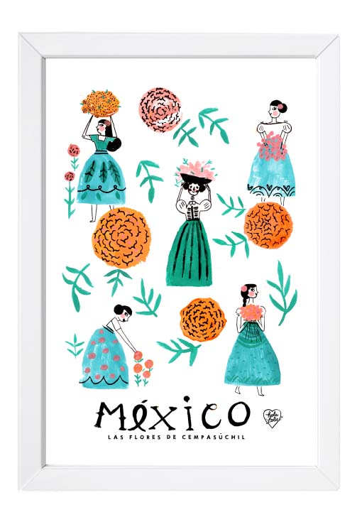 Mexico Flores de Cempasúchil Art Print
